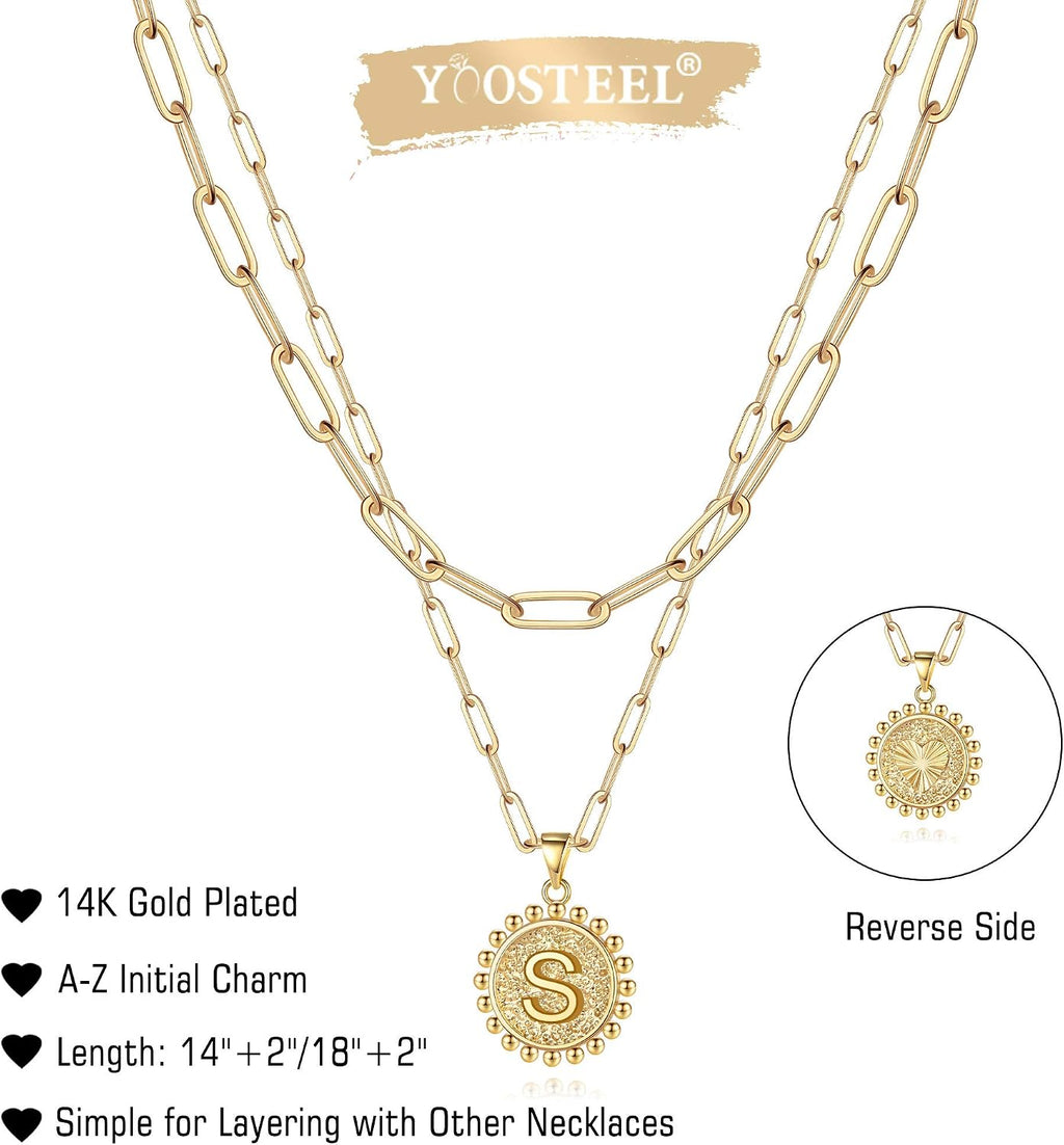 Layered Initial Necklaces for Women Trendy, Letter A-Z Necklace