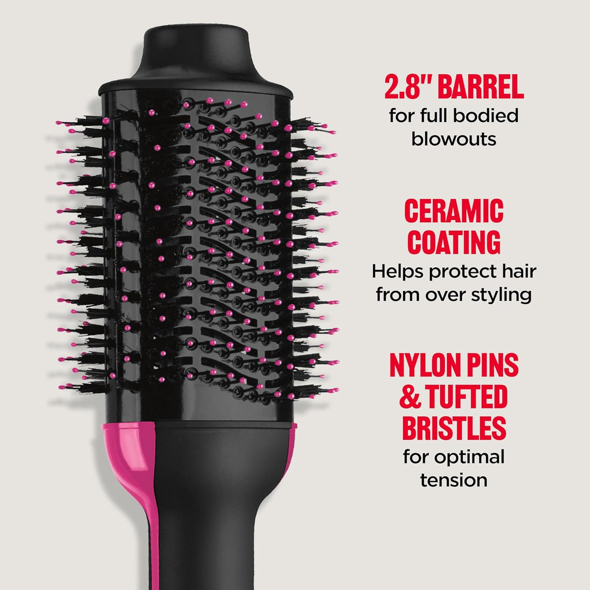 One-Step Volumizer Hair Dryer and Styler, 2.8 in Barrel, Black