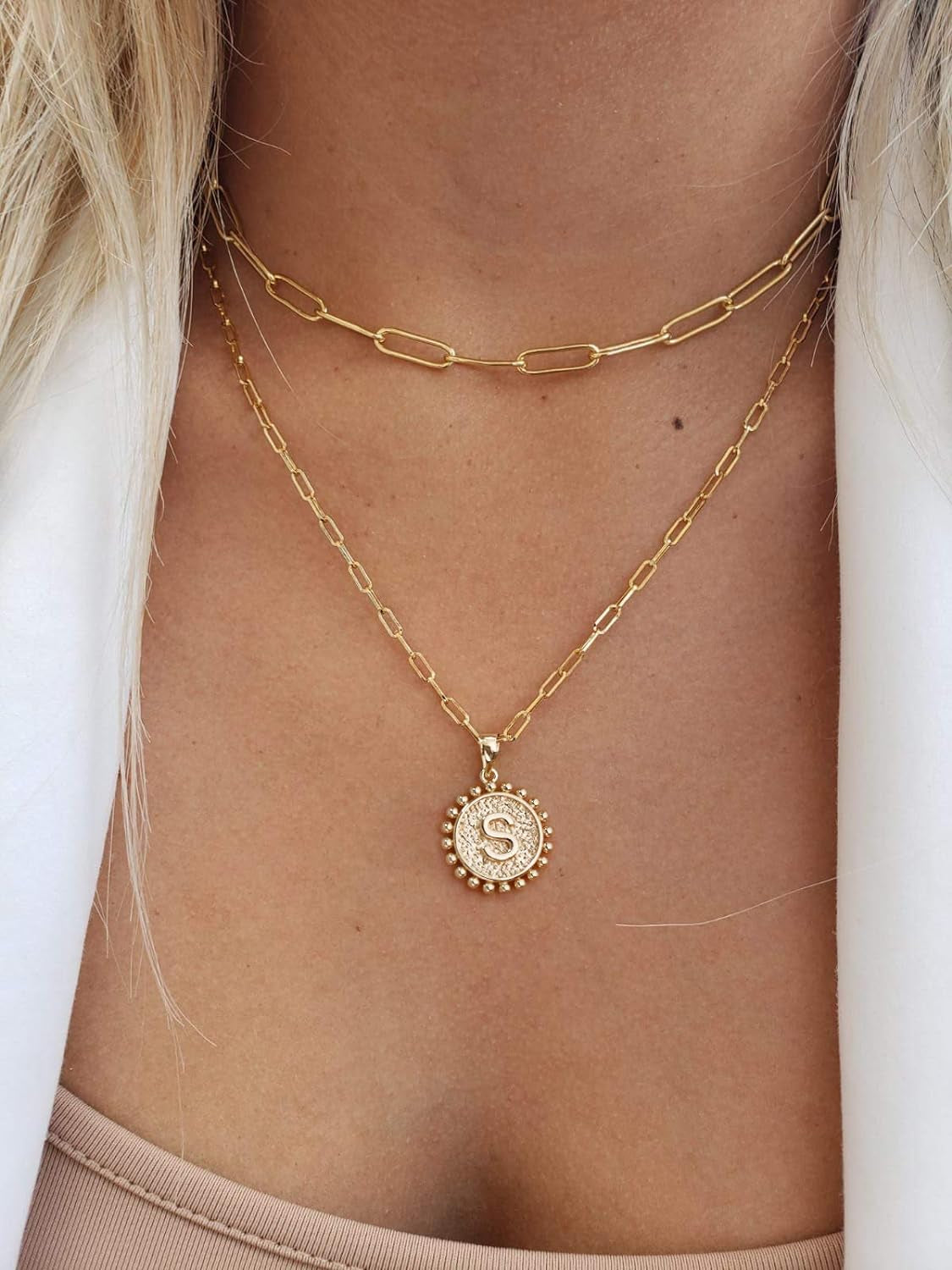 Layered Initial Necklaces for Women Trendy, Letter A-Z Necklace