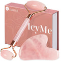 Rose Quartz Gua Sha and facial roller set