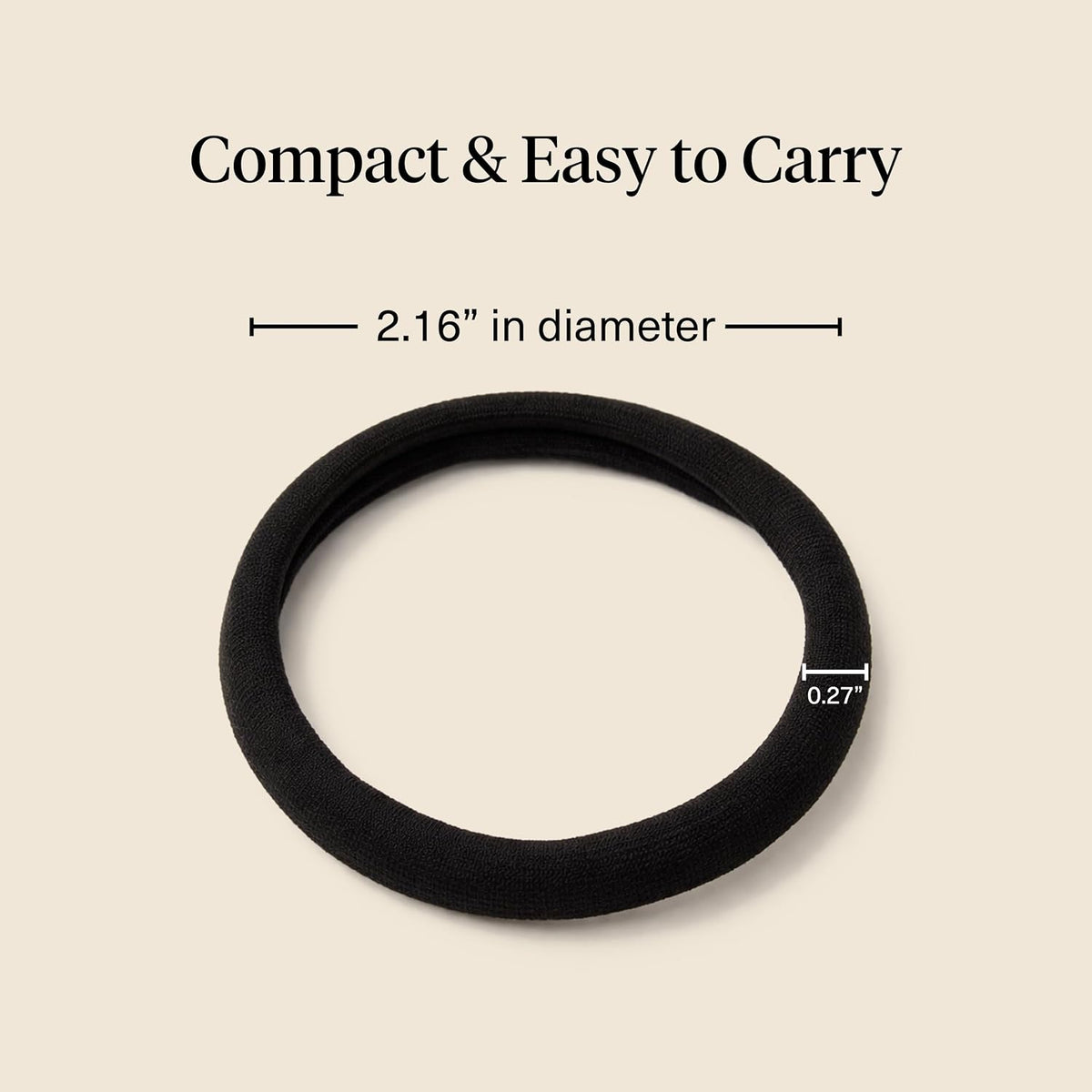 Kitsch Elastic Hair Ties No Damage | Stretchable Hair Bands - Black, 12Pcs