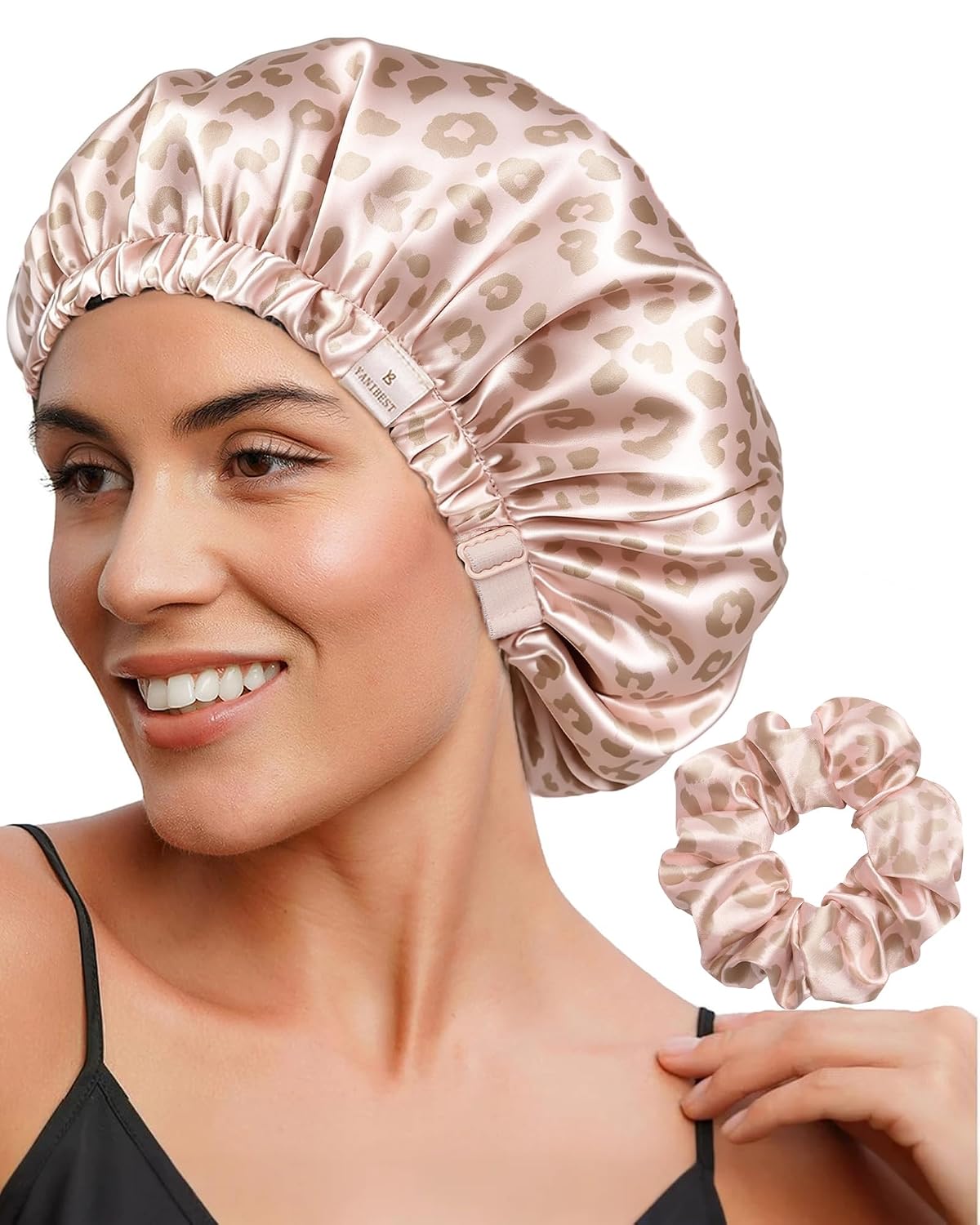 Silk Bonnet - Pink Leopard