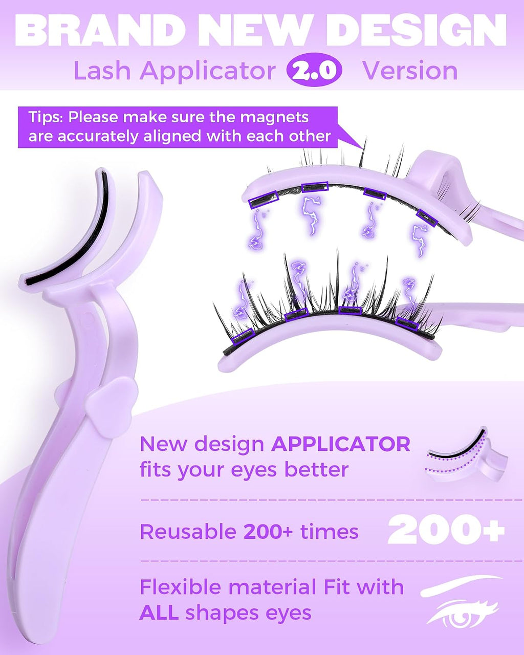 Cat Eye Magnetic Eyelashes Natural Look Wispy Magentic Lashes Reusable Magnetic Eyelashes with Applicator No Glue Needed Press on Magnetic Lashes by  Quick to Wear by