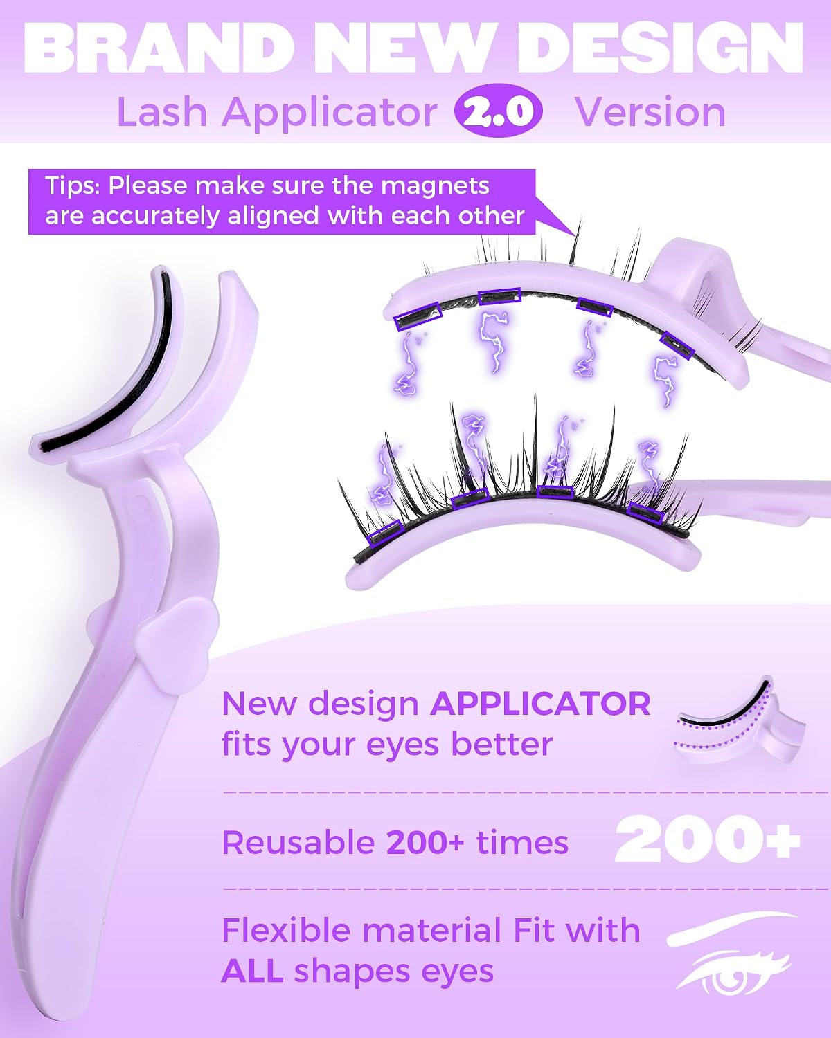 Cat Eye Magnetic Eyelashes Natural Look Wispy Magentic Lashes Reusable Magnetic Eyelashes with Applicator No Glue Needed Press on Magnetic Lashes by  Quick to Wear by