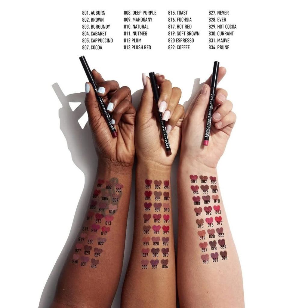 NYX PROFESSIONAL MAKEUP Slim Lip Pencil, Long-Lasting Creamy Lip Liner — 26 Shades