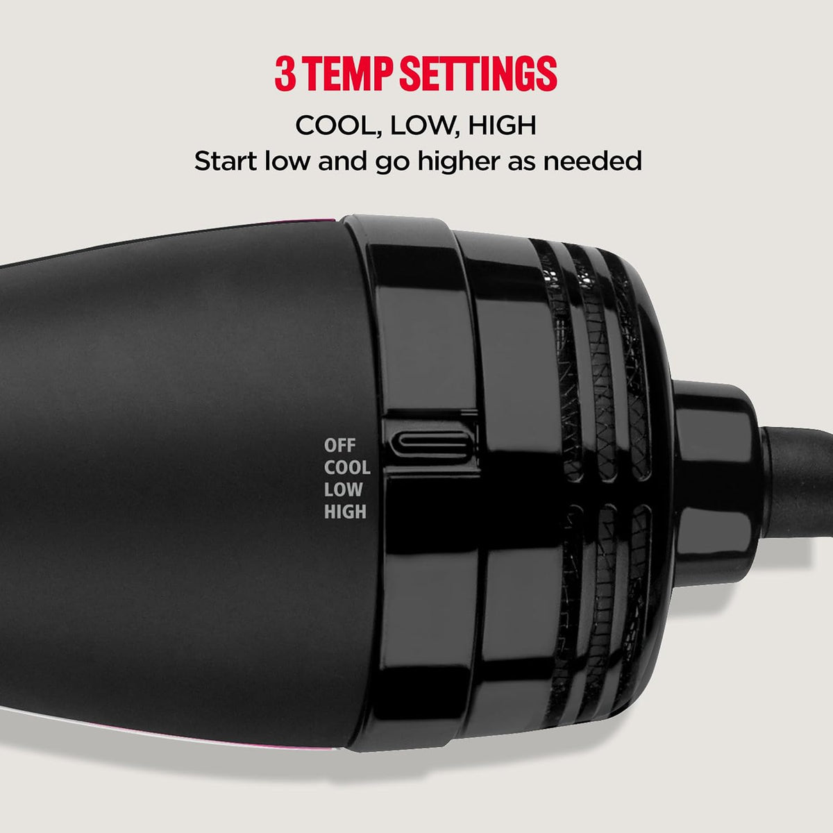One-Step Volumizer Hair Dryer and Styler, 2.8 in Barrel, Black