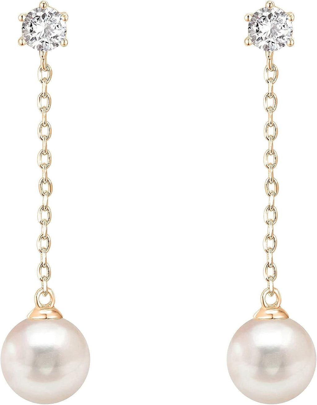 14K Gold Plated Pearl Drop Dangle Earrings for Women, Bridal Earrings