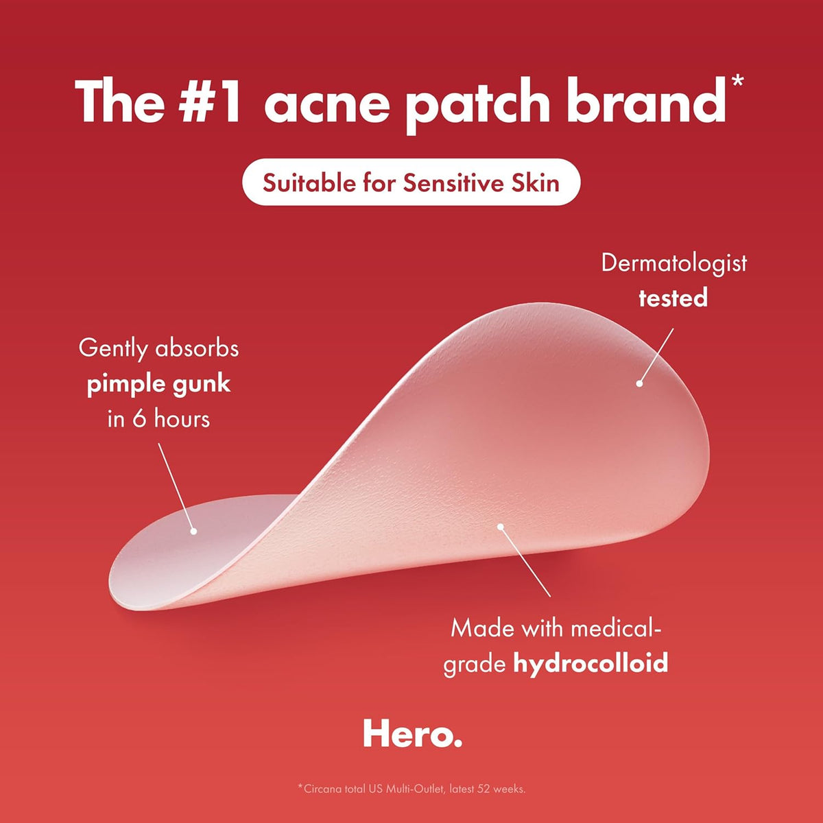 Hero Cosmetics Original Nighttime Acne Pimple Patches, 36 Ct