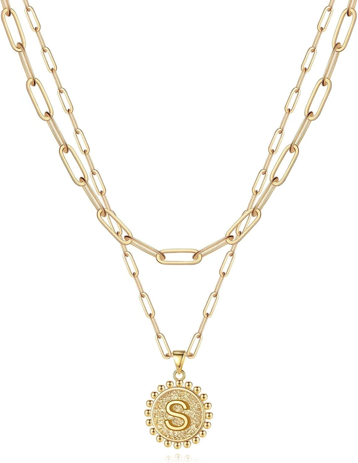 Layered Initial Necklaces for Women Trendy, Letter A-Z Necklace