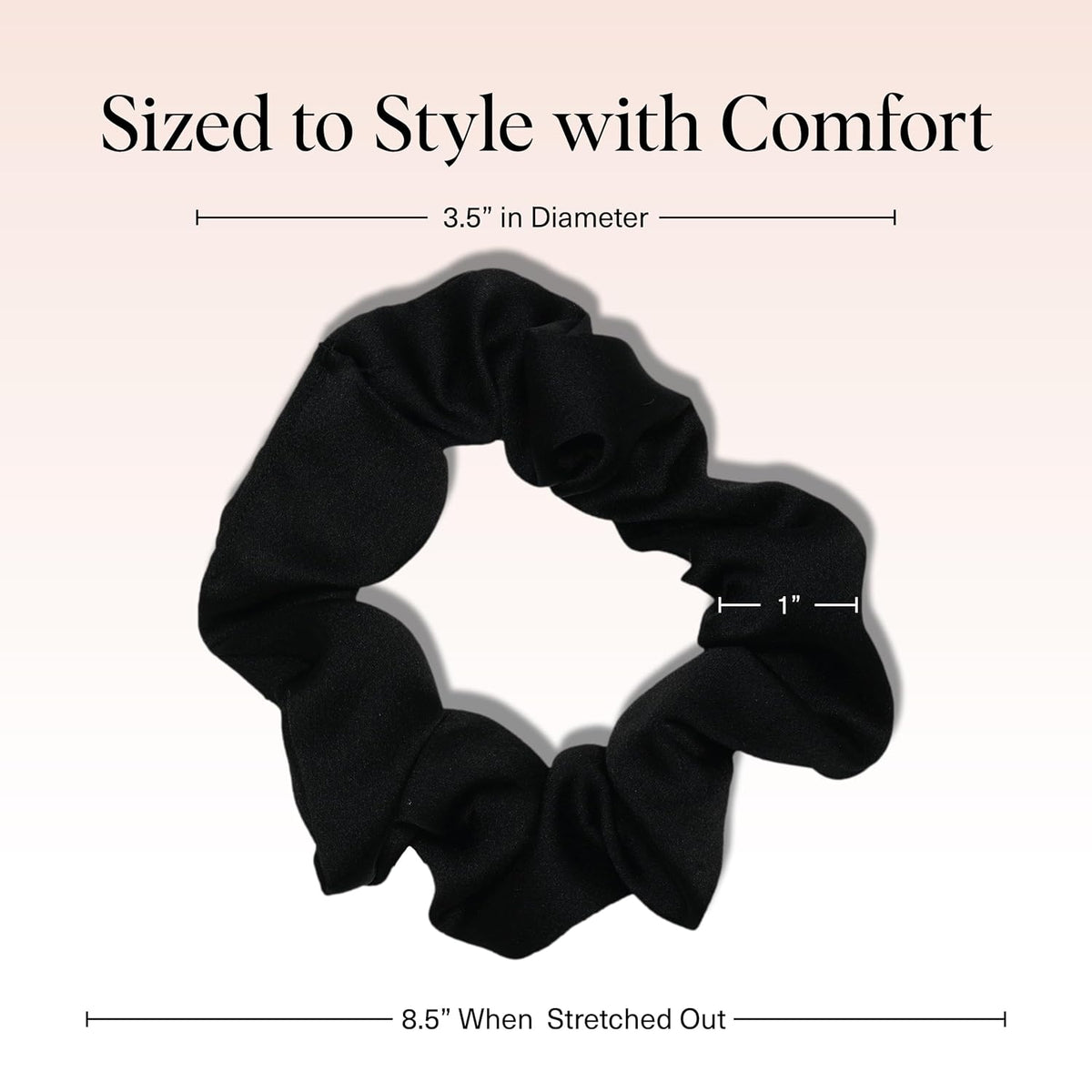Kitsch Satin Scrunchies for Women | for All Hair Types - Black, 5Pcs