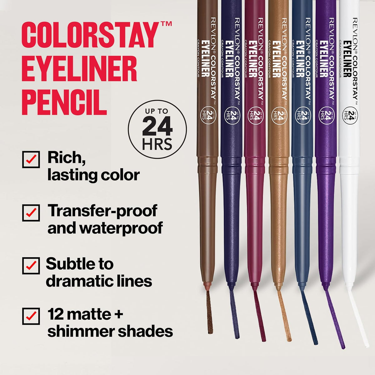 Colorstay Pencil Waterproof Eyeliner, 202 Black Brown, 0.01 Oz