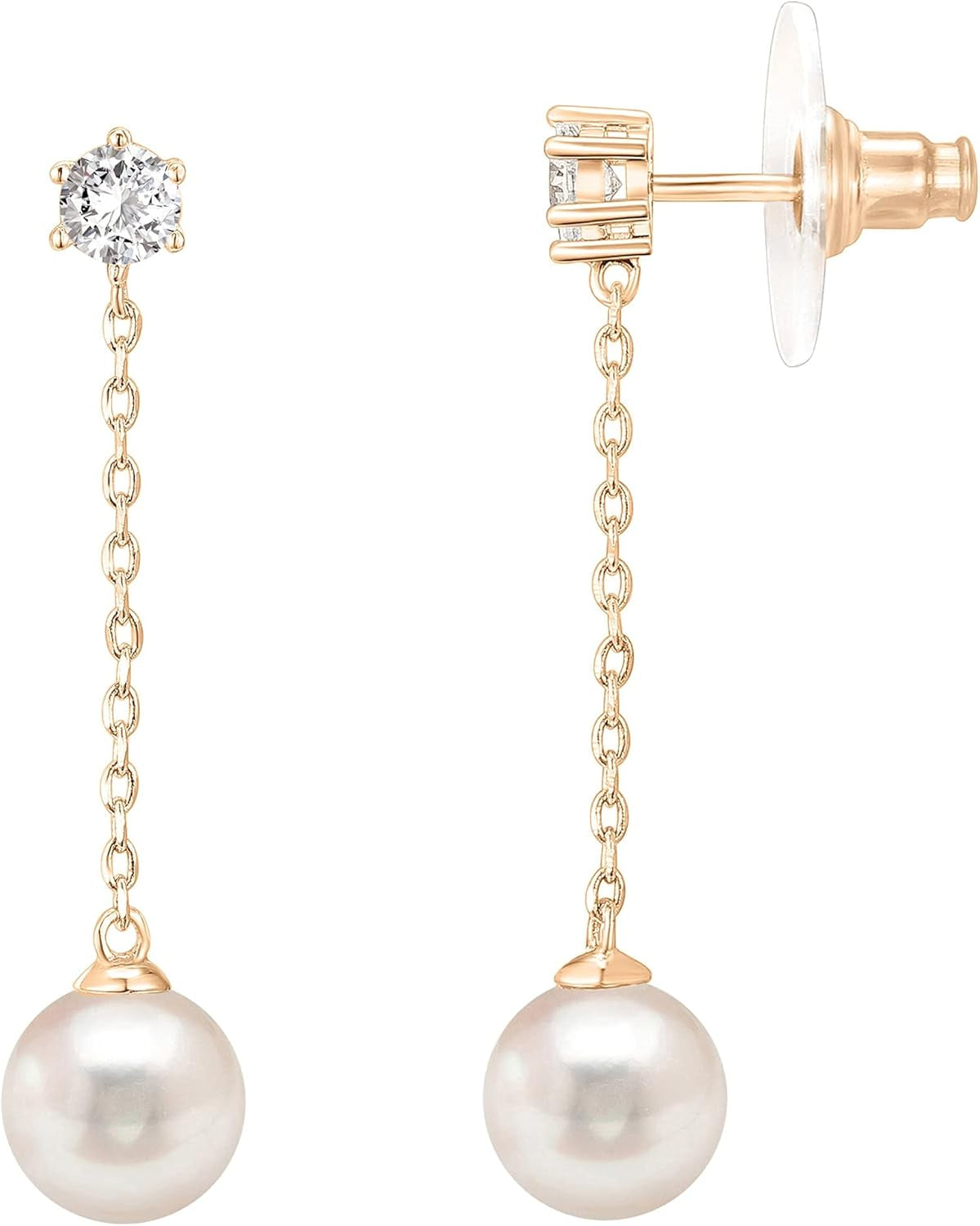 14K Gold Plated Pearl Drop Dangle Earrings for Women, Bridal Earrings