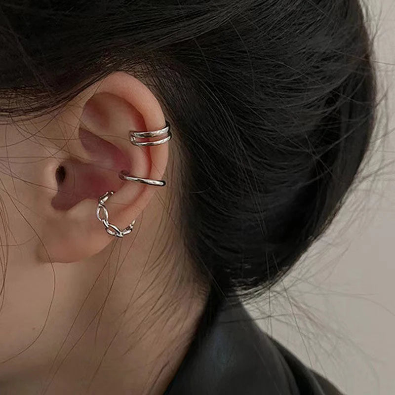 Crystal Ear Cuff Set — 3 Pieces, No Piercing