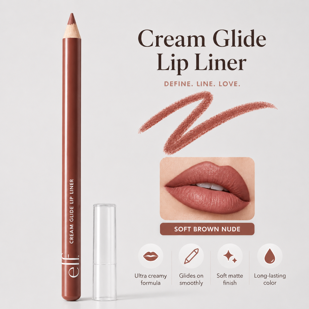 e.l.f. Cream Glide Lip Liner — Semi-Matte, Vegan & Cruelty-Free